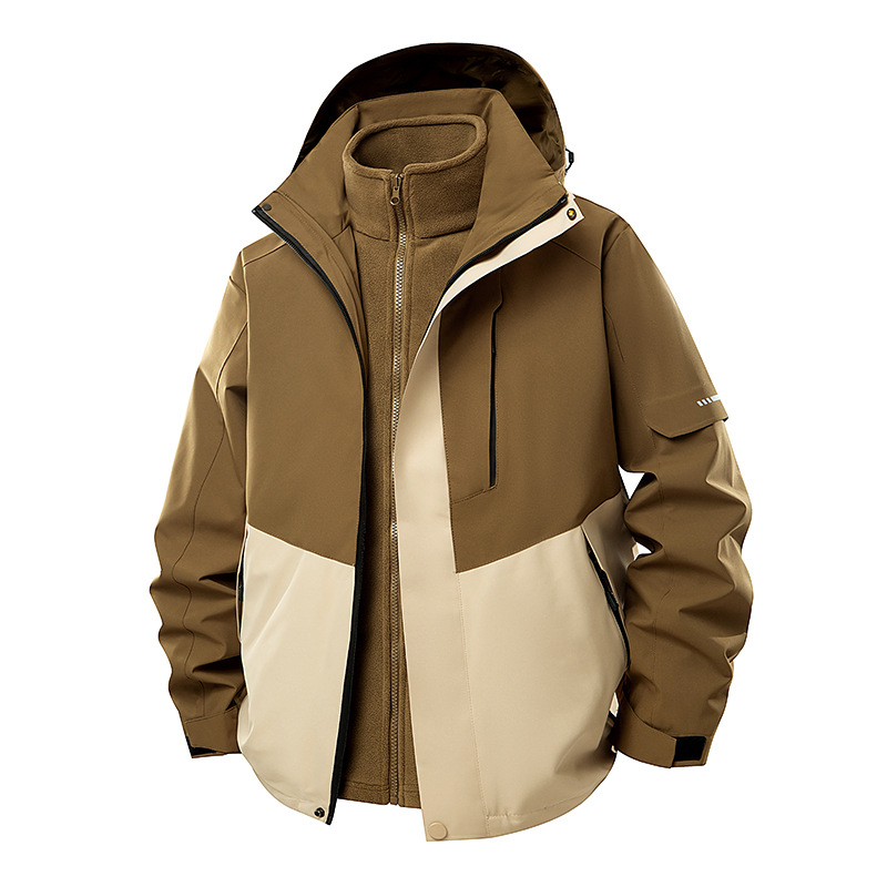 Picture of New outdoor assault jacket three-in-one water-repellent detachable outdoor mountaineering travel jacket for men and women cross-border