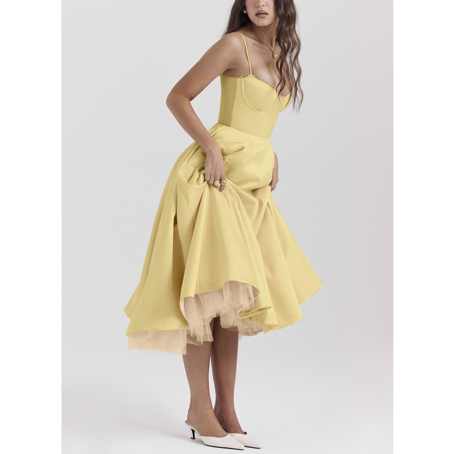 Picture of European and American sexy women's cross-border Amazon new strap V-neck sleeveless dress pettiskirt long skirt