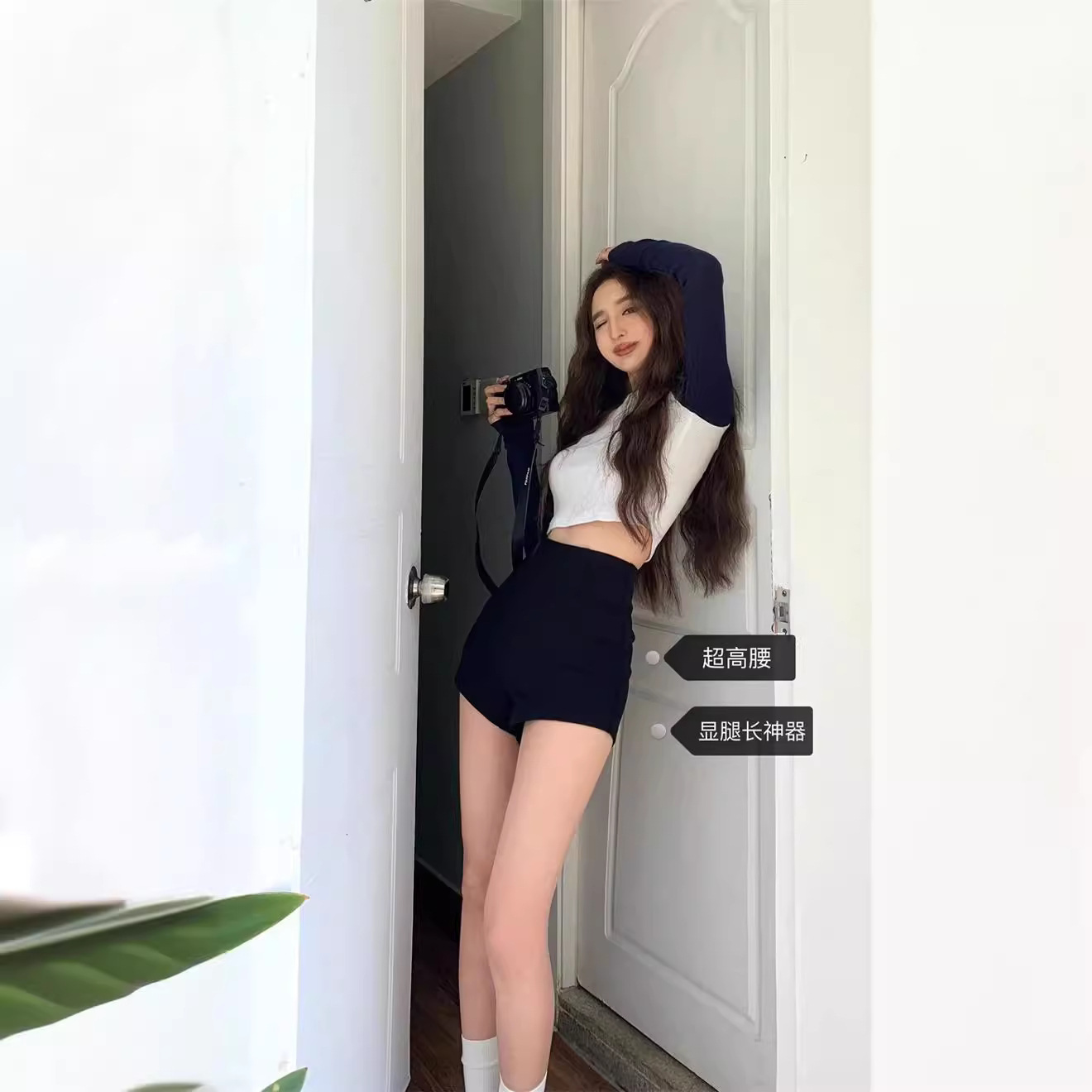 Black High Waist Slimming Women's Group Super Shorts Women's Summer American Style Hot Girl Tight Hip Wrapped Pants Sexy Hot Pants Short Pants