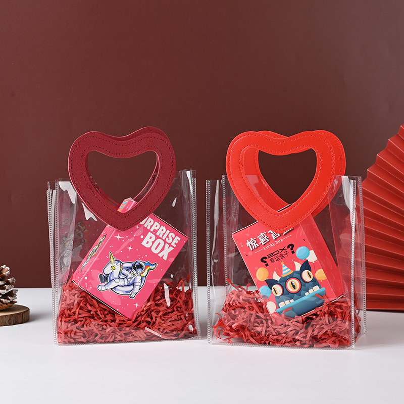 ins love red portable wedding candy packaging bag net red new PVC transparent bag wedding gift bag wholesale