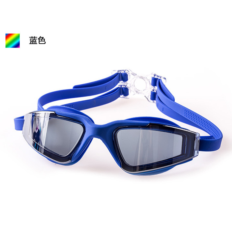 Picture of high quality plating large frame swimming goggles unisex waterproof anti-fog swimming goggles diving goggles boxed wholesale