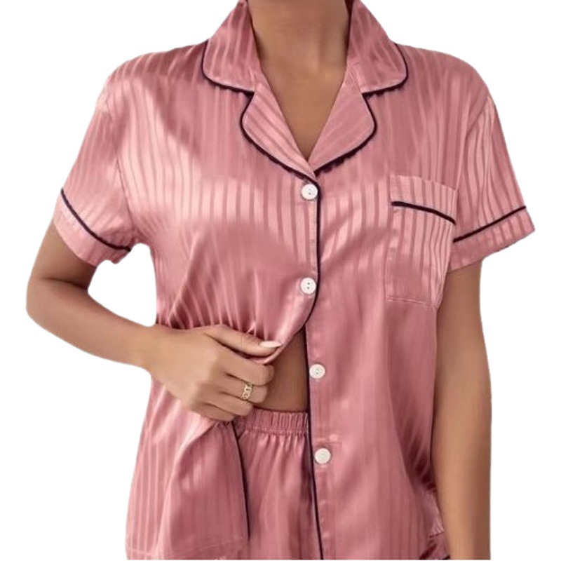 Kf Crazy European and American Export Women's Home Clothes Short-Sleeved Imitation Silk Pajamas Women's Summer Multi-Color Multi-Style Set