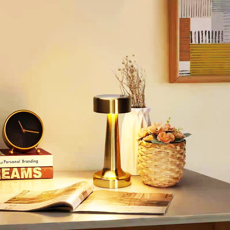 Cross-Border Metal Dumbbell Retro Table Lamp Bar Simple Creative Night Light Western Restaurant Atmosphere Light Living Room Night Light