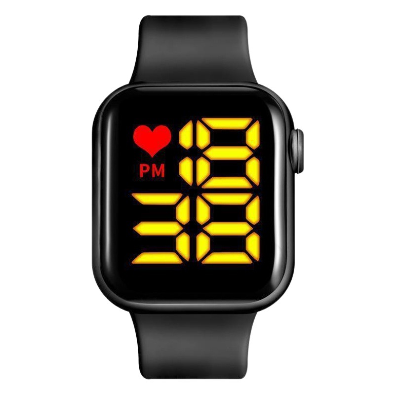 Fashion foreign trade LED yellow light white light YI electronic watch waterproof square digital button couple student children's watch