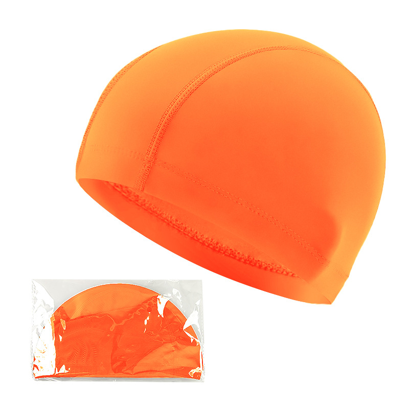 Picture of Swimming cap adult cloth cap swimming cap polyester nylon four needle six thread unisex large swimming belt paper card wholesale