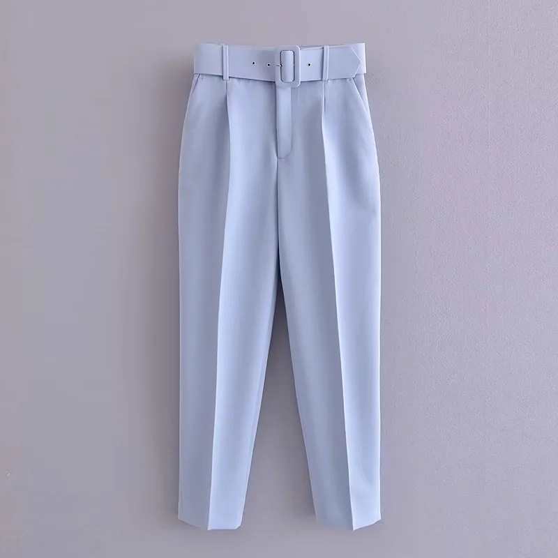 Picture of New Pants European Size Belt with Suit suit Spring Pure White Women Cross-border Pants White Pants