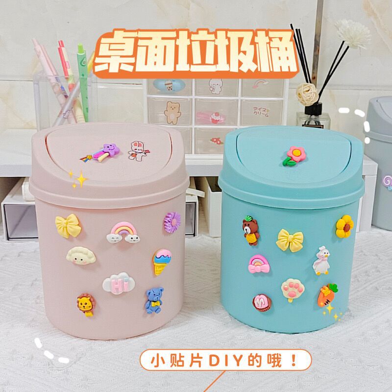 Desktop trash can office with lid storage bucket student dormitory sundries finishing bedroom living room mini storage box