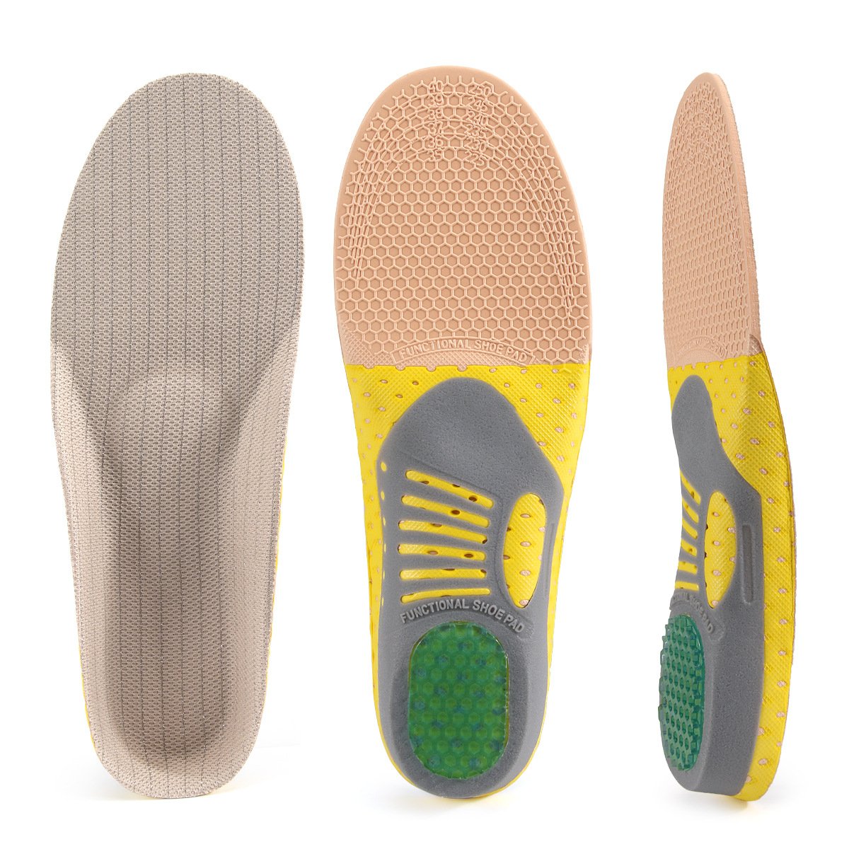 Eva Arch Flat Foot Support Sports Insole Breathable Shock-Absorbing High Arch Full Pad Basketball Running Corrective Insole