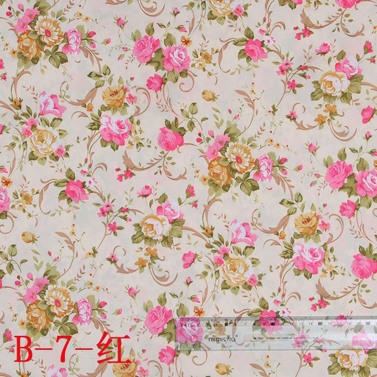 Picture of Heat Transfer Printing Factory in stock 4 Color Beige Base Fabric Purple Small Rose Pattern DIY Peach Fleece Printed Cloth