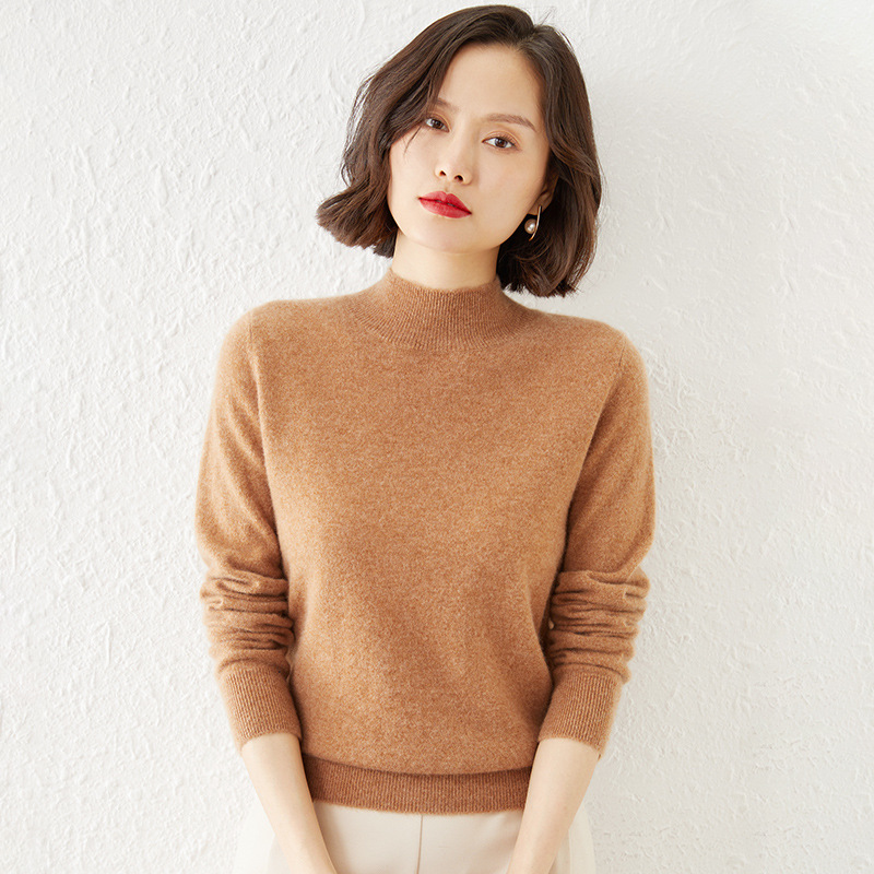Picture of Bottoming Shirt Women's Knitted Sweater Women's Half-High Knitted Sweater Women's Cross-Border Knitwear Long-Sleeved Knitted Women's Bottoming Shirt Outer Wear