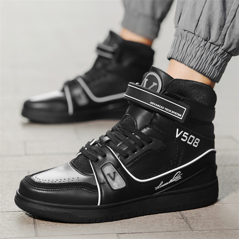 Picture of New Summer and Autumn High Top Basketball Shoes LED Charging Lovers Light Shoes Outdoor Sports Running Shoes Women Martin Boots