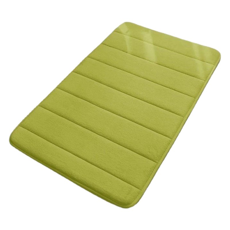 Quilted Coral Fleece Carpet Bathroom Bathroom Water Absorbent Door Floor Mat Household Bedroom Room Memory Foam Foot Mat
