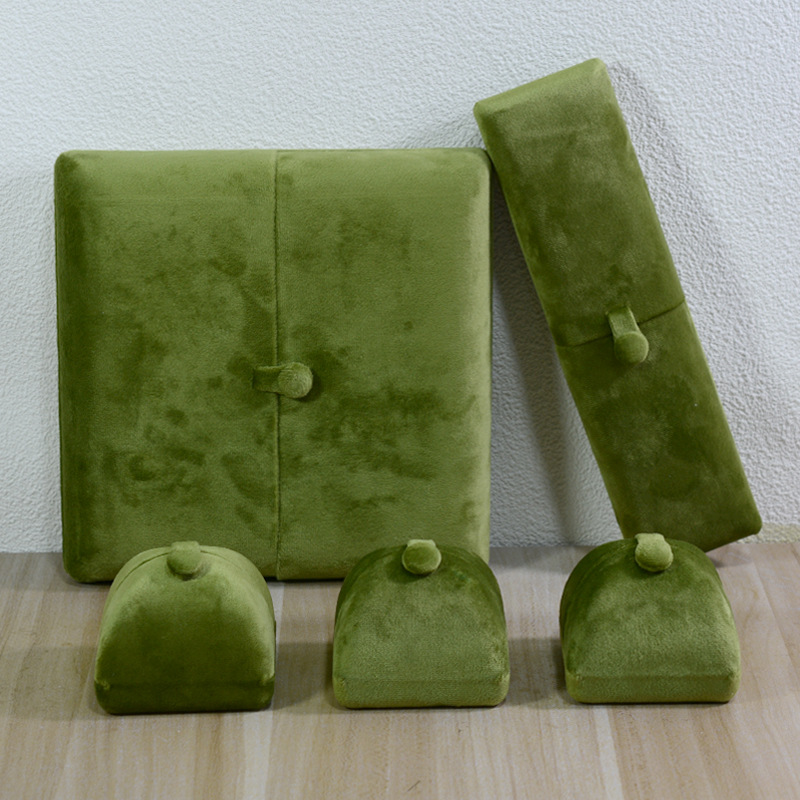 Double-Open Grass Green Velvet Creative Jewelry Box Ring Box Earring Box Necklace Box Pearl Necklace Gift Empty Box
