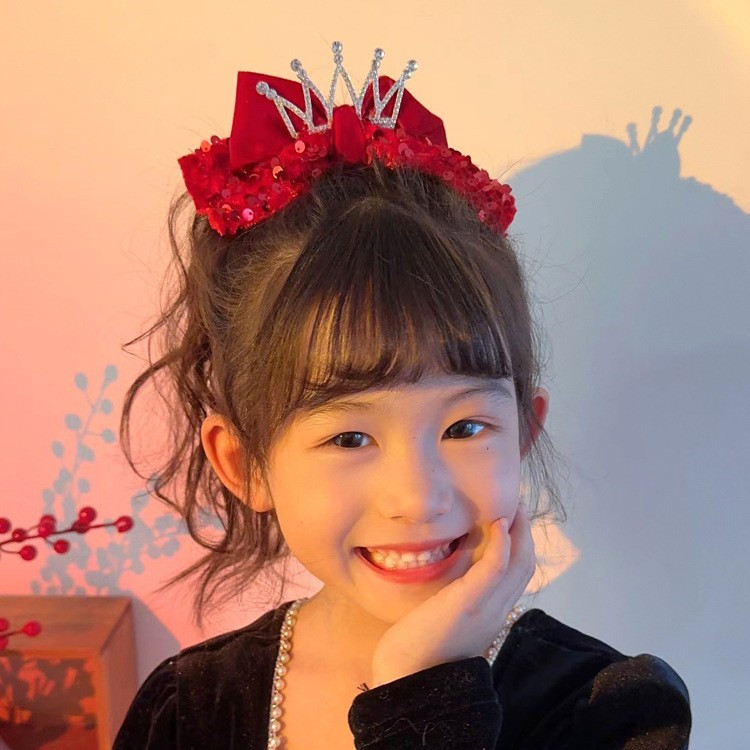 Bow Headdress Kidsren's New Year Tassel Hairpin Baby Hairpin on the Back of the Head Girls New Year Hair Accessories 2022 New Style