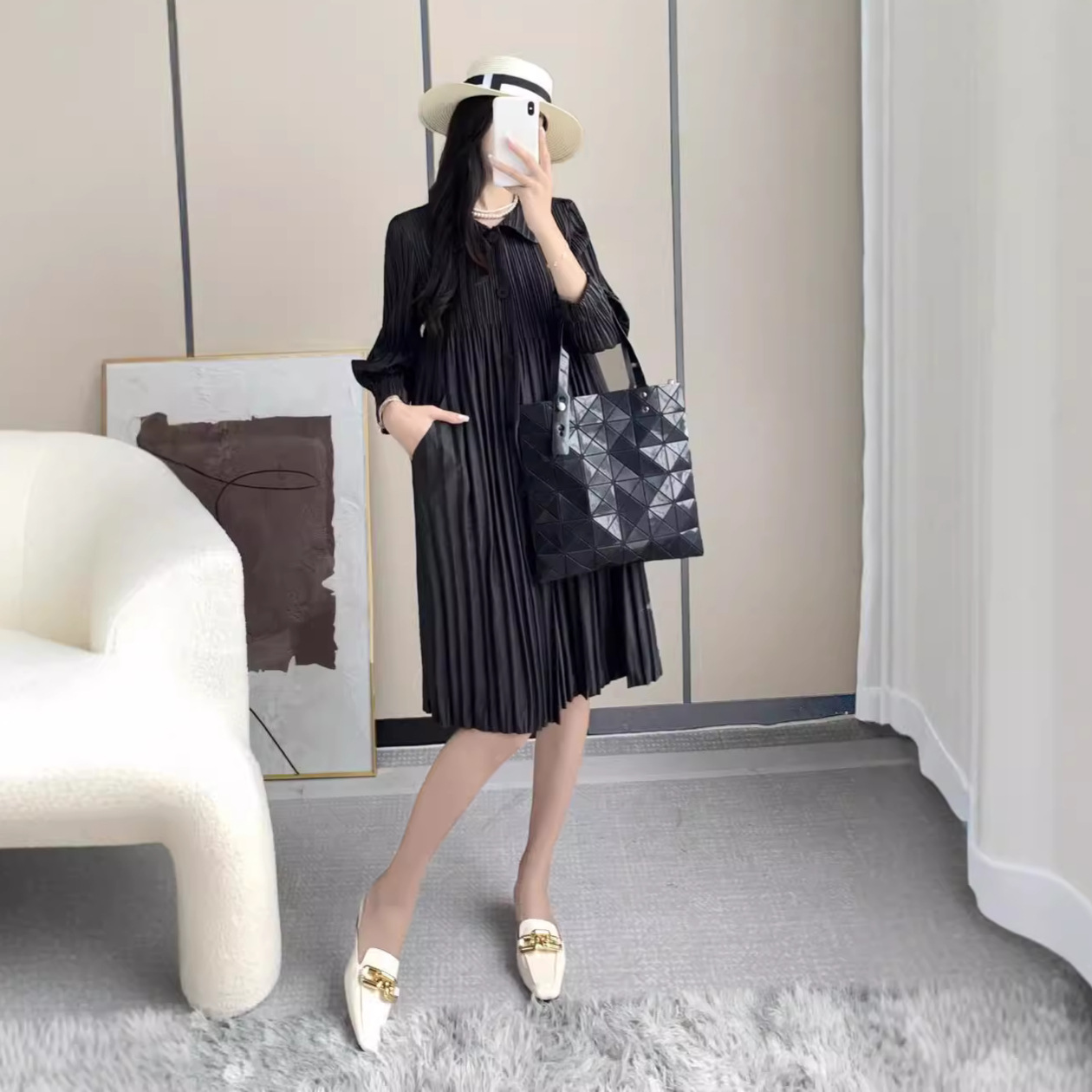 Picture of High-end Pleated Women's Jacket All-match 2024 Autumn and Winter New Elegant Casual Single-breasted Warm Long-sleeved Jacket