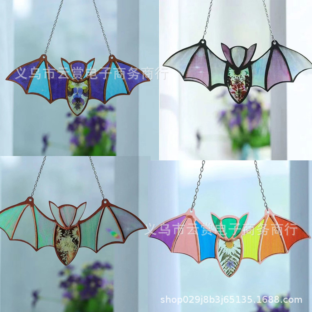 Cross-border Halloween New Halloween Bar Haunted House Site Layout Props Color Bat Home Decoration Pendant