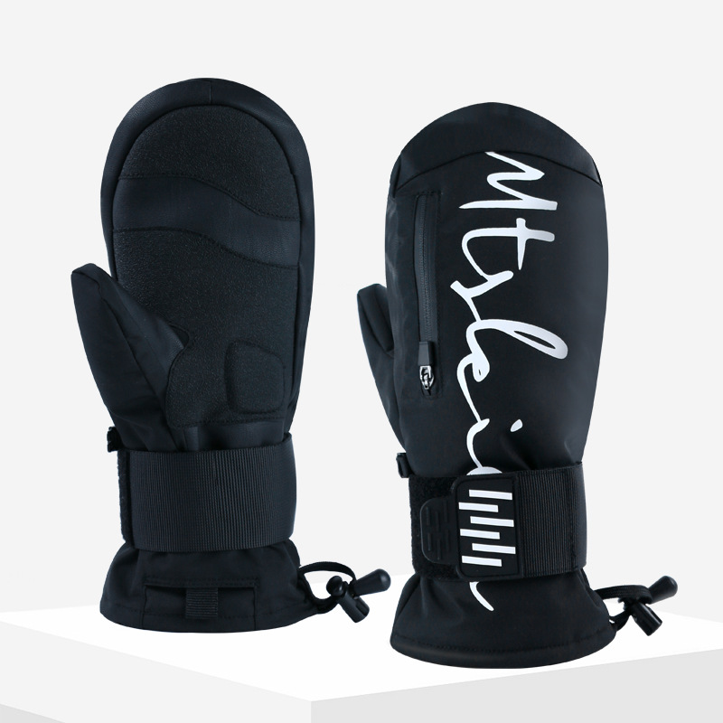 Picture of New Ready-Made Ski Gloves with Built-In Wrist Guards Eva Shock-Absorbing Veneer Warm Gloves Waterproof Wrist Guards Ski Gloves
