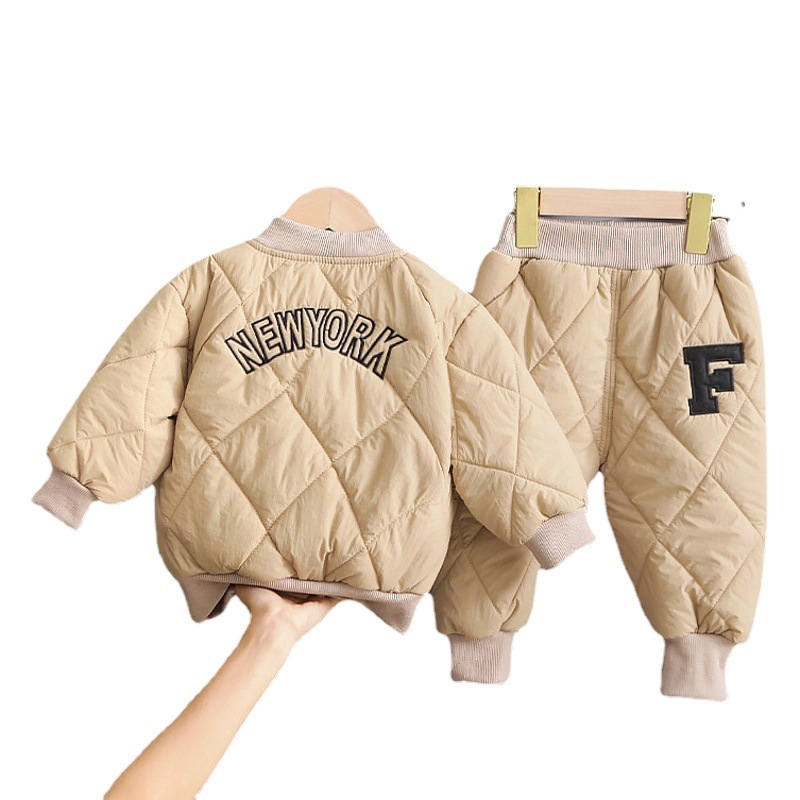 Boys' cotton-padded coat winter thickened children's winter letter cotton-padded coat Korean version of the new baby Foreign style Factory Outlet