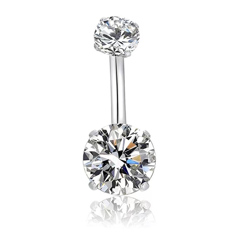 Picture of Cross-border diamond-encrusted zircon navel ring navel nail piercing jewelry factory wholesale