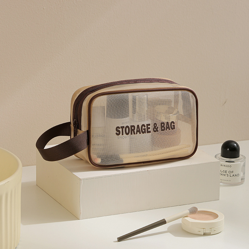 Picture of Mesh Wash Storage Bag Anti-splashing Travel Storage Cosmetic Bag Breathable High Color Value Cosmetic Storage Bag Wholesale