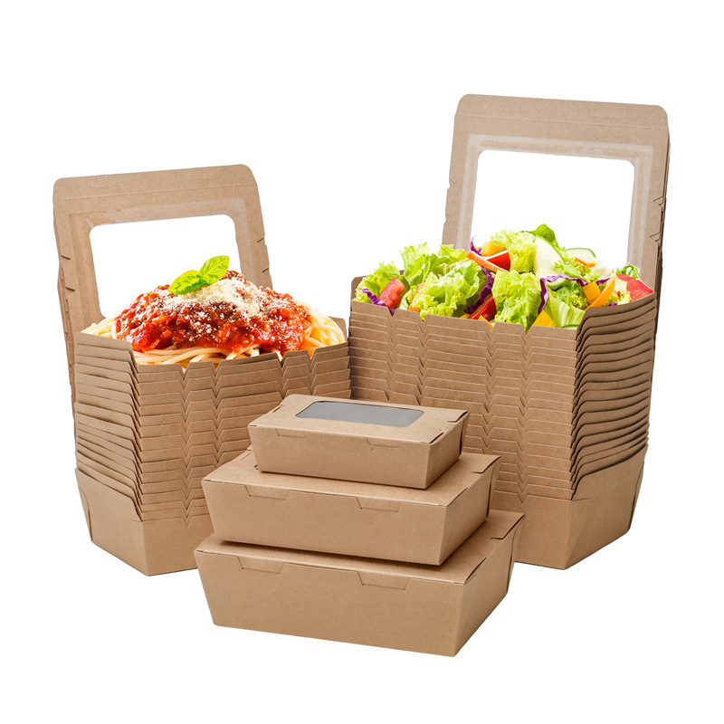 Foreign trade picnic box fried chicken chicken steak take-out packaging box chicken wings chicken rice flower kraft paper packaging box wholesale carton