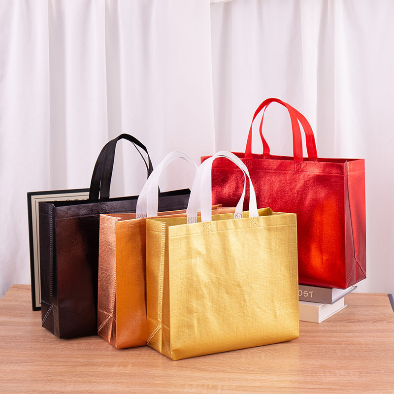 Spot Gradient Color Clothing Store Handbag Laminated Non-Woven Advertising Shopping Mall Shopping Gift Hand Bag