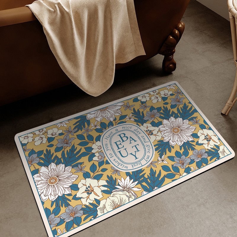 Picture of Diatom mud carpet vintage American floor mat bathroom door mat bedroom entrance mat bathroom kitchen entrance mat