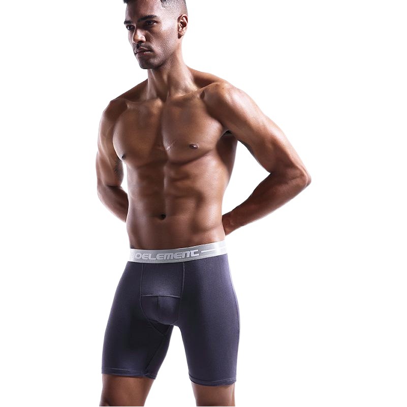 Tight Extended Version Sports Underwear Men's Anti-Wear Leg Men's Boxer Briefs Large Size Long Leg Running Underwear