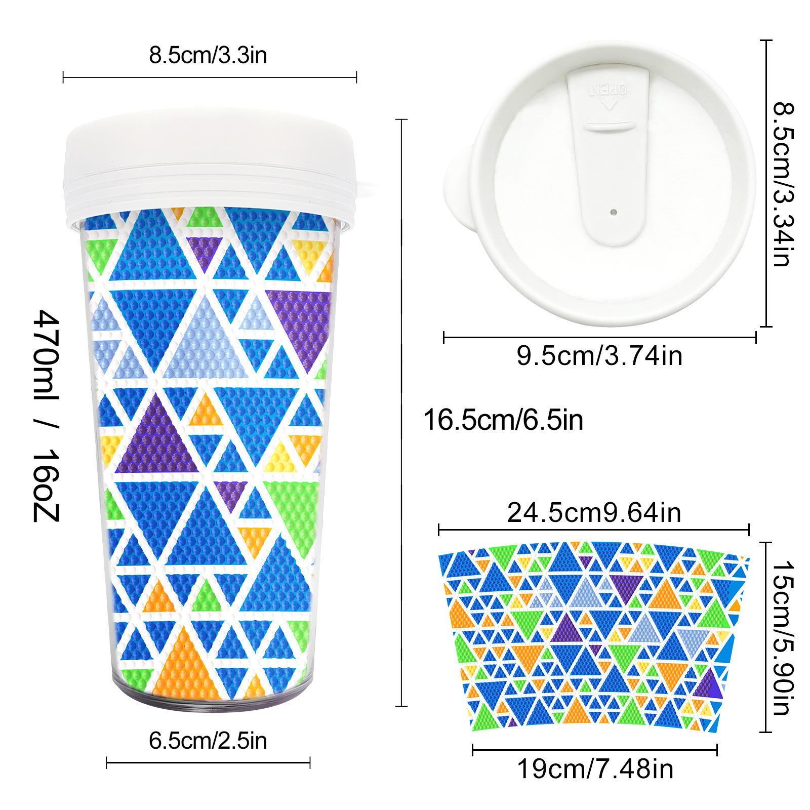 Picture of Diamond Painting Peripherals, New and Unique Cups, Cross-Border Supply, Diamond Stickers, Embroidery, DIY Handmade Full Diamond Creative Decorative Paintings Wholesale