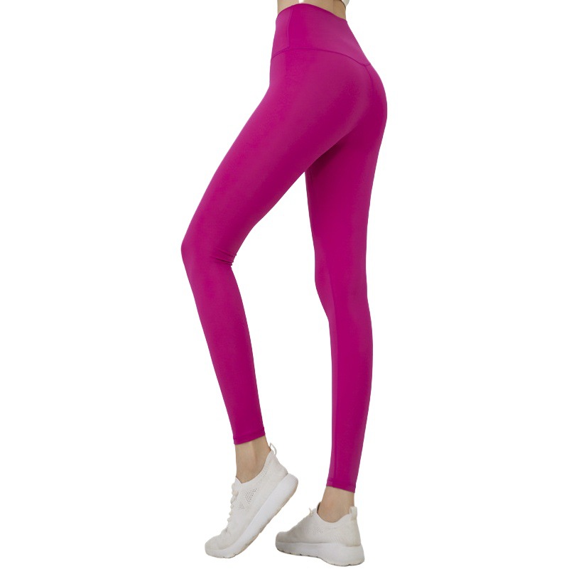 High Waist Hip-lifting No Embarrassment Line Yoga Pants Double-sided Sanding European and American Sports Naked Peach Fitness Pants Yoga Clothing for Women