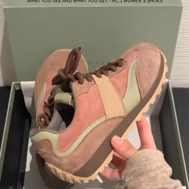 Vintage German Training Shoes Women's 2024 Autumn New Women's Shoes Explosions Frosted Leather Shoes Lightweight Casual sneaker