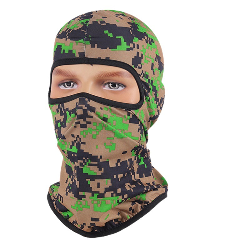Outdoor Riding Mask Sunscreen Camouflage Headgear Turtleneck Scarf Lycra Face Protection Sun Protection Masked Hat Helmet Liner