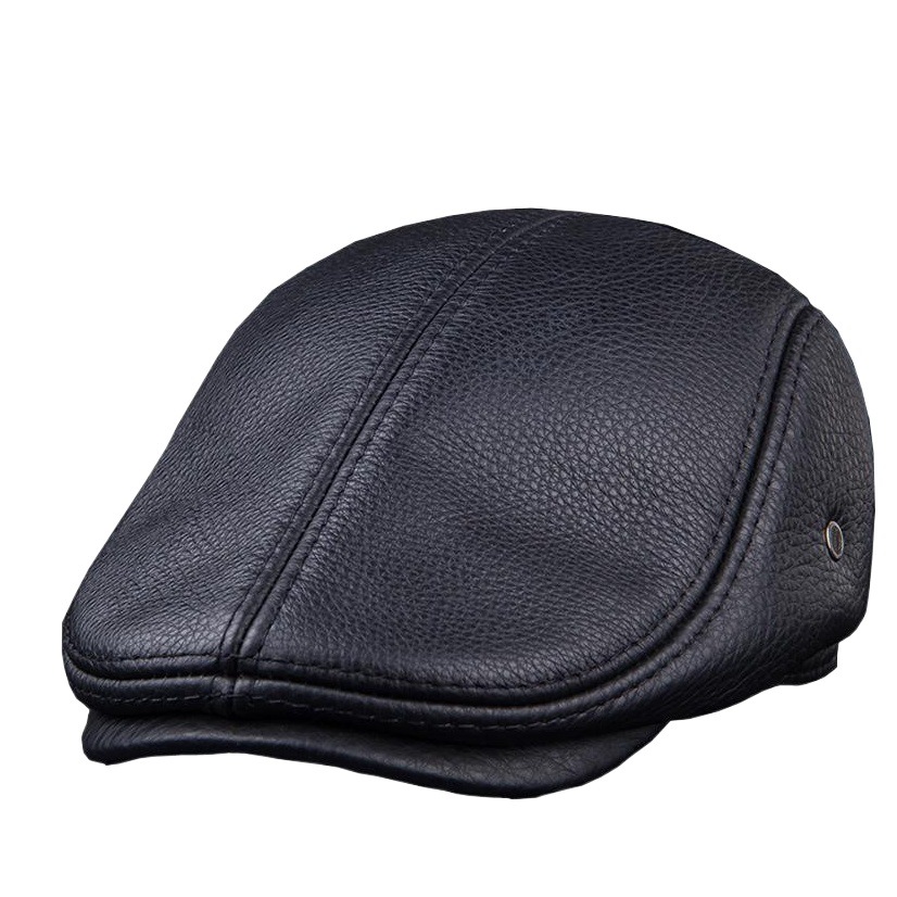 High quality first layer cowhide cap men's genuine leather autumn and winter new Haining origin supply outdoor ear protection worker cap