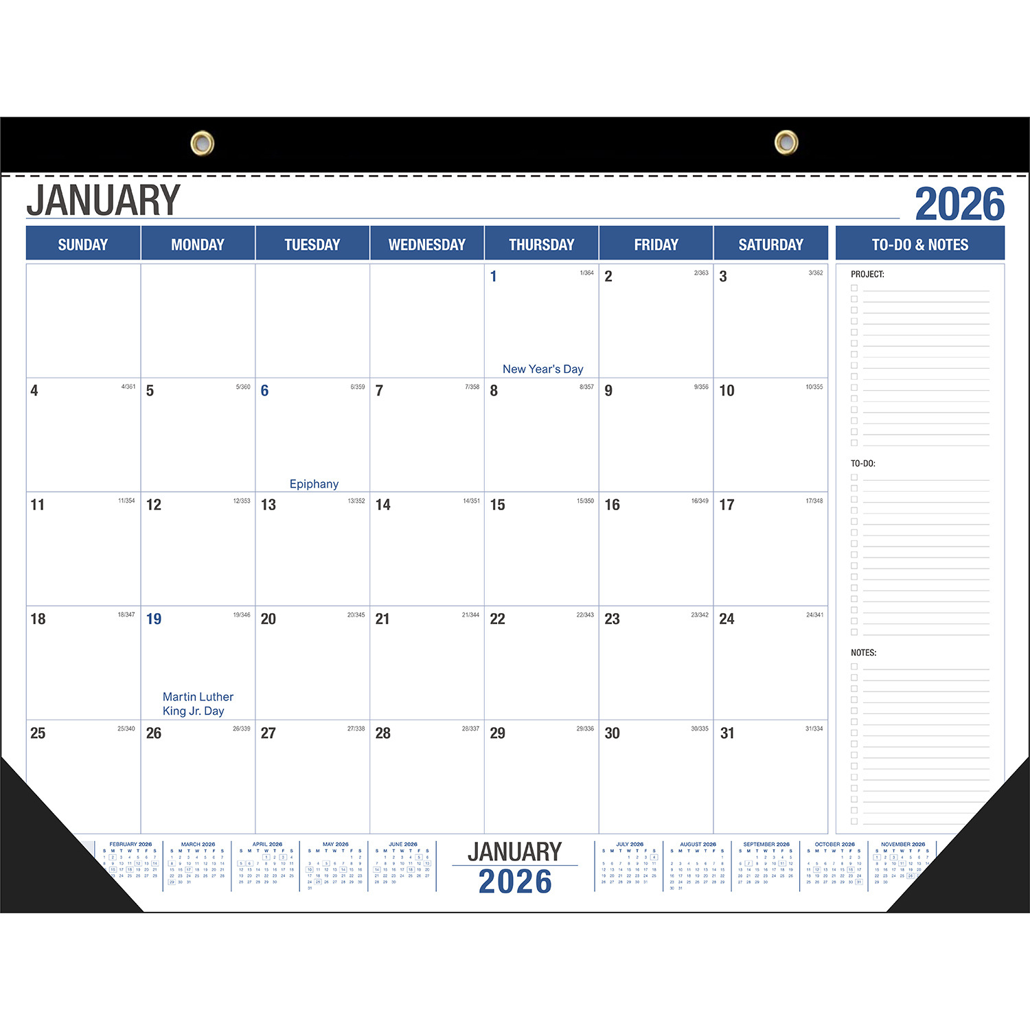 Picture of Extra Large English Version of the Wall Calendar Amazon's Popular Simple and High-Looking 26-27 Calendar Countdown Desktop Table