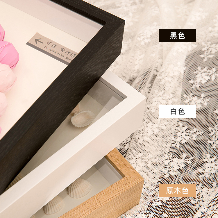 Picture of Stereo Hollow 3CM Dried Flower Photo Frame Table Creative Handmade DIY Paper Shell Frame Butterfly Specimen Mounted Frame
