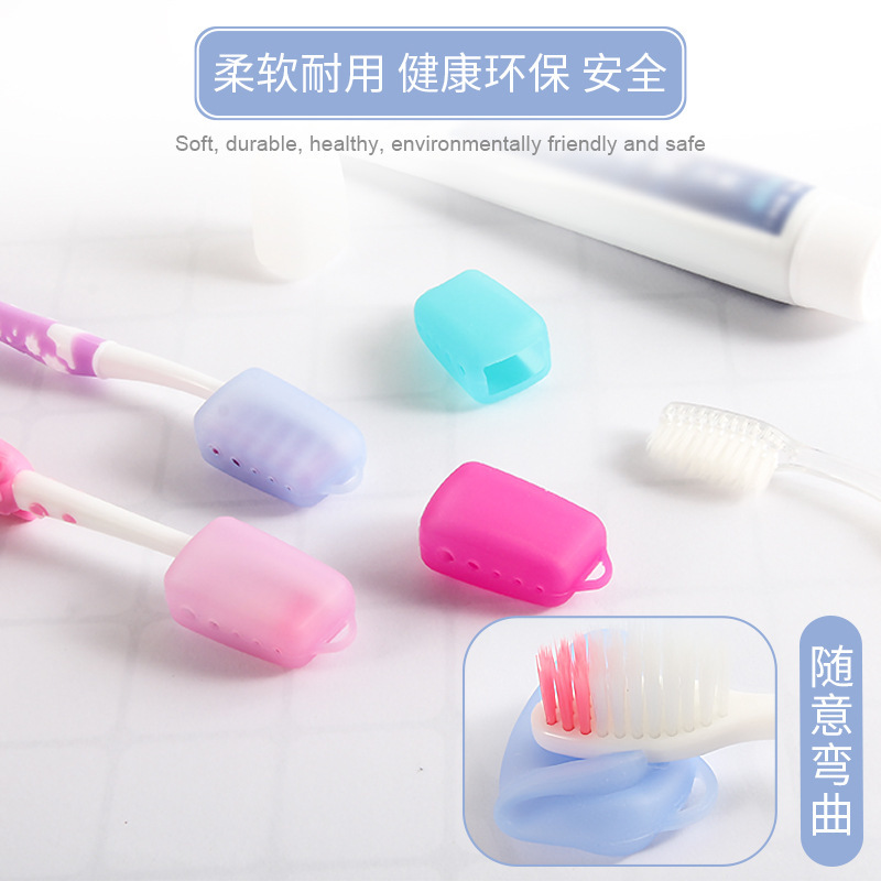 Ready Stock Silicone Toothbrush Cover, Business Trip Toothbrush Protective Cover, Portable Anti-Dirty and Anti-Dirty Toothbrush Cover, Silicone Protective Cover