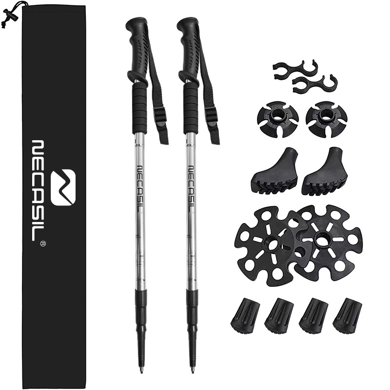 Picture of Newkaro Outdoor Aluminum Alloy Trekking Pole Three-Section Telescopic Straight Handle Set Inner Lock Shock Absorption Cross-Border Hot Sale