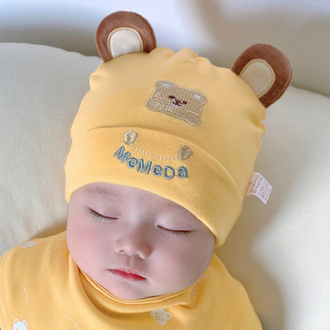Picture of Katu Bear Infant Hat Spring & Fall 3-6-12 Months Male and Female Baby Pullover Hat Cotton 100-Day Sleeping Hat