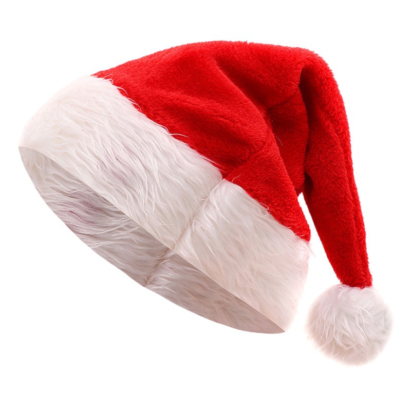 Adult full light-emitting Christmas hat Christmas party decorations plush edge children's plush with light colorful hat