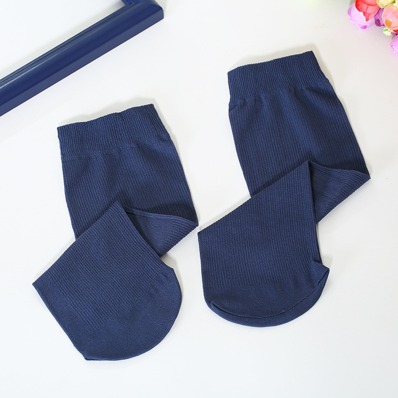 Picture of Men's summer stockings solid color comfortable bamboo fiber striped socks breathable sweat-absorbent casual business socks stall supply