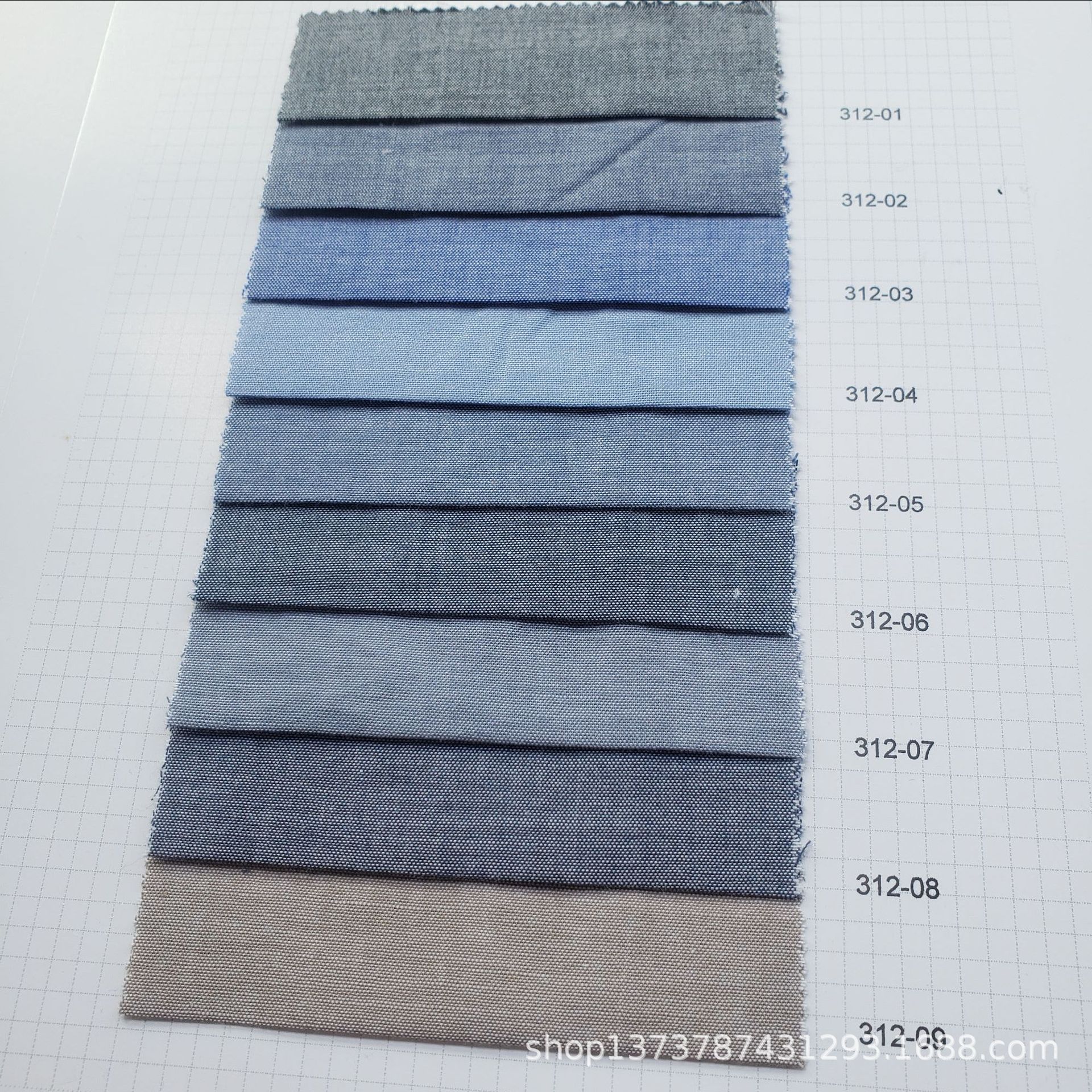 Picture of Ready Supply of 100% Cotton 32 Count Youth Cloth Imitation Denim Style Casual Spring and Summer Shirts Clothing Fabrics Wholesale