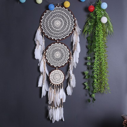 Picture of Ins New Three-Ring Concentric Round Crochet Flower Dream Catcher Large Wedding Scene Decoration Dream Catcher Decorative Hanging