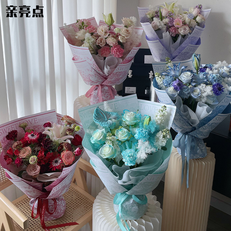 Valentine's Day Wizard of oz Flower Wrapping Paper Bouquet Rose Flower Wrapping Paper Thickeneded Kraft Paper Material Floral Flower Shop