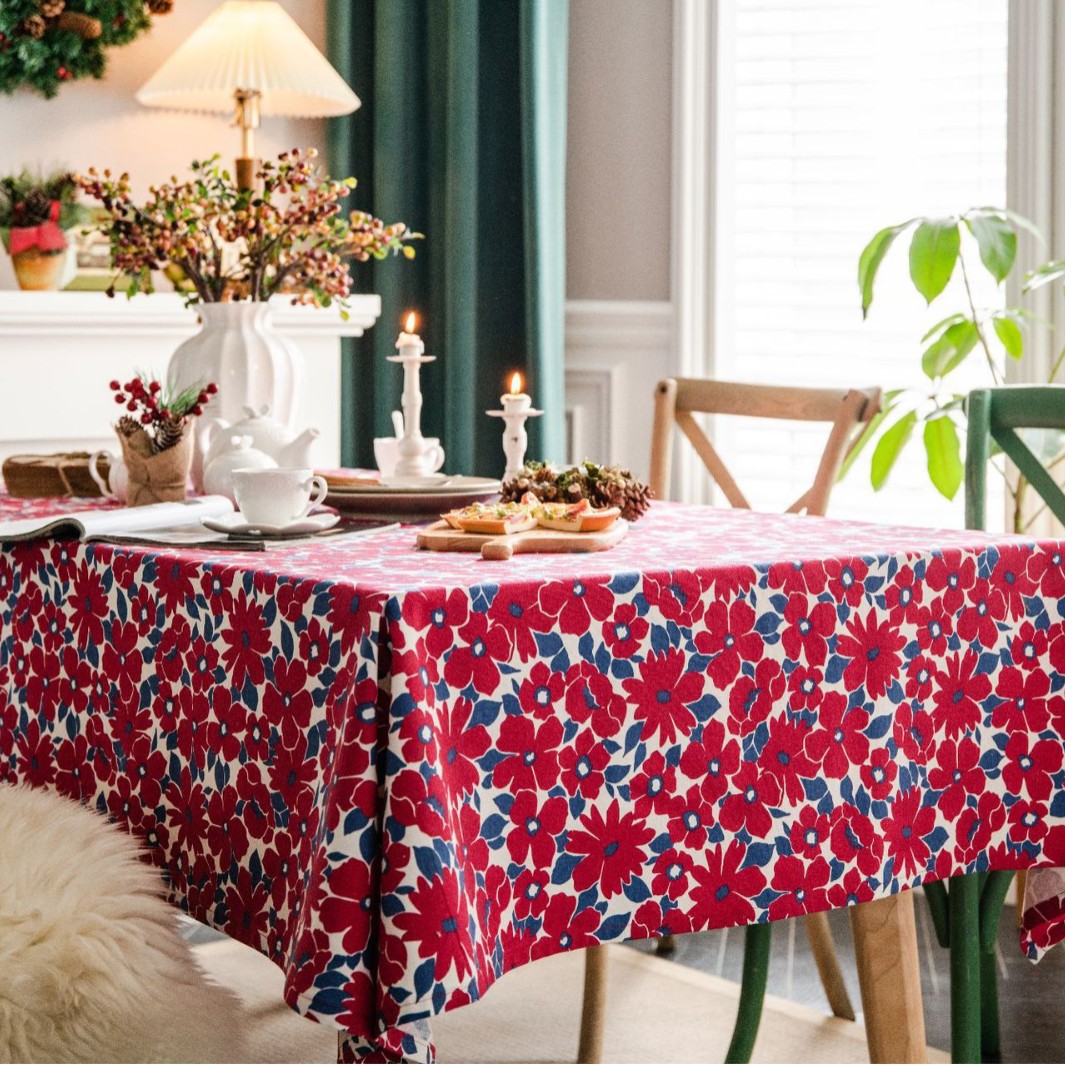 Picture of Yiman Qiyun Geometric Multicolor Printed Bohemian Style Living Room Household Tablecloth Printed Tablecloth Square Table