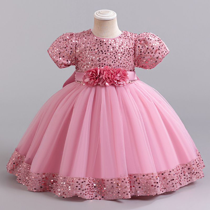 Picture of One-year-old dress baby girl children's dress Princess dress flower girl wedding dress puffy skirt Europe and the United States foreign trade wholesale cake skirt
