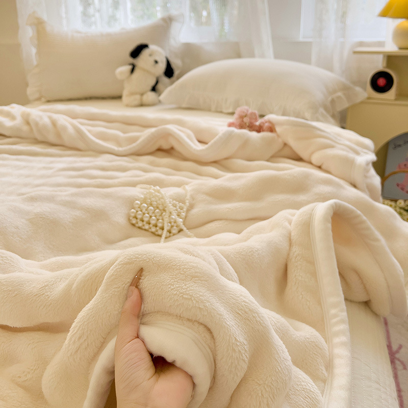 Picture of Class A Maternal and Infant Grade Rabbit Blanket Thickened Warm Milk Blanket Rabbit Plush Air-conditioning Blanket Nap Blanket Cover Blanket