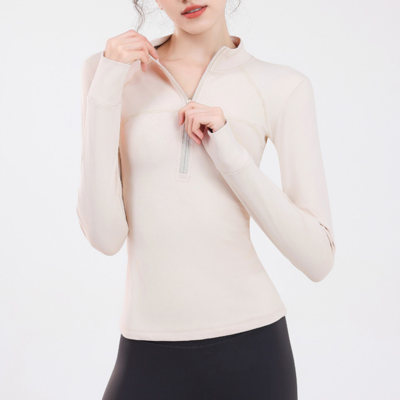 Yoga Clothing Women's 2024 New Autumn and Winter Cycling Clothing Windproof Collar Sports Top Training Running Fitness Clothing Long Sleeve