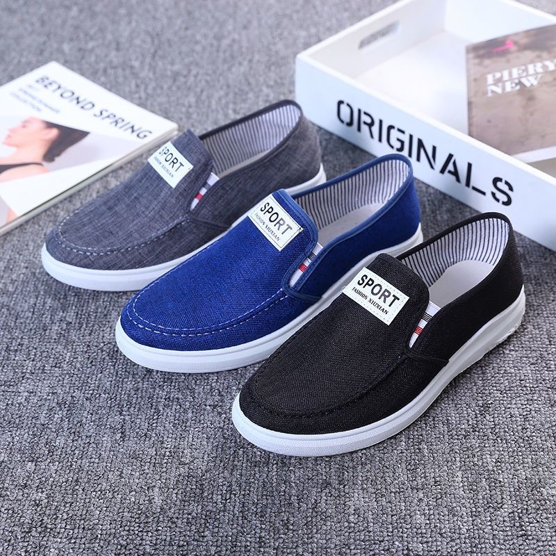 Spring New Canvas Shoes Fashion Men's Shoes Flying Woven Comfortable Breathable Soft Sole Casual Shoes Korean Style Trendy Work Shoes
