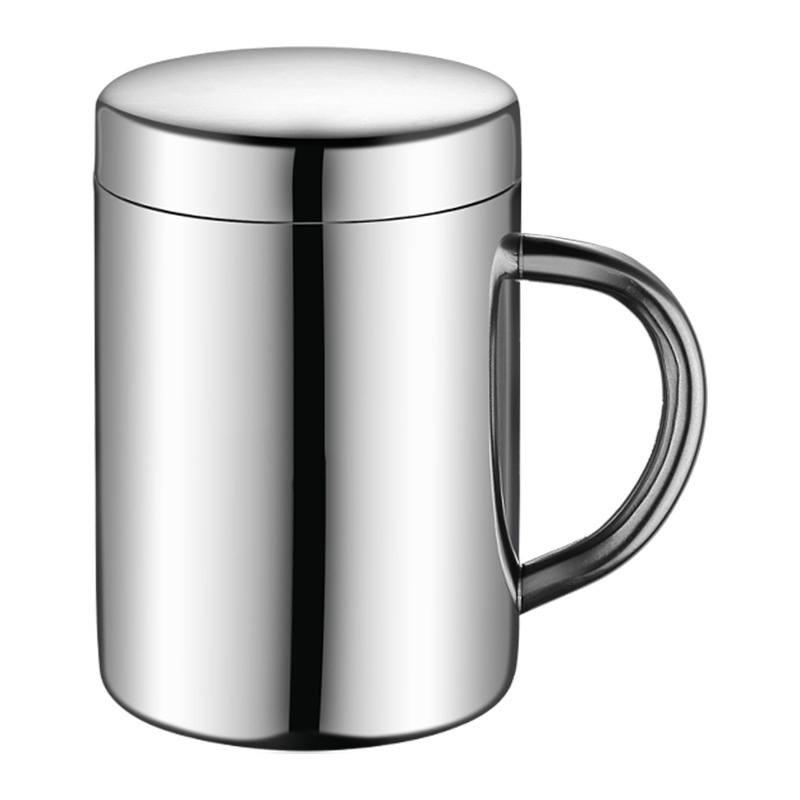 Picture of 304 Stainless Steel Double Layer Mug with Handle Heat Insulation Cup Double Layer Stainless Steel Cup Kindergarten Mouth Cup Heat Insulation Cup