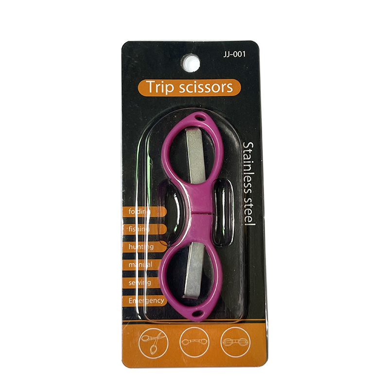 Picture of Stainless steel folding scissors plastic handle/alloy stretch shear travel portable fishing Special 8/eight character scissors wholesale